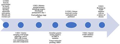 Case report: Minimally invasive primary debulking surgery for advanced stage epithelial ovarian cancer